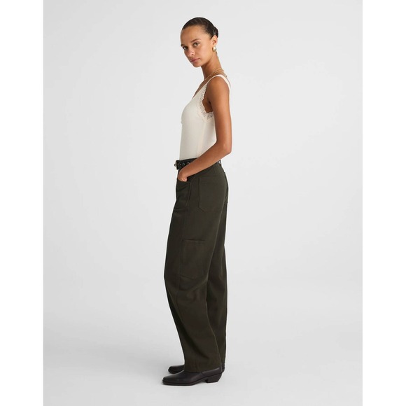 NWT Madewell‎ The Balloon Pant Midnight Olive 28 Petite Twill Barrel Utility - Picture 3 of 15